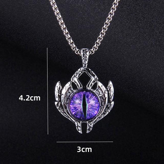 Wholesale Turkish Devil Eye Dark Skull Blue Eye Pendant Stainless Steel Necklaces